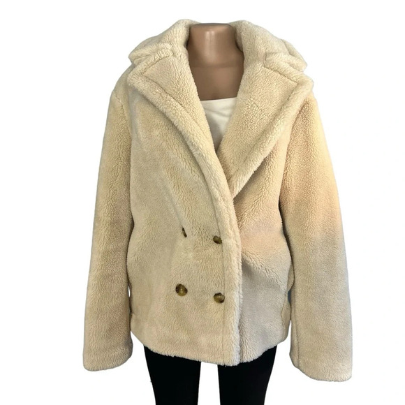 Banana Republic Ivory Sherpa Teddy Coat - Picture 4 of 9
